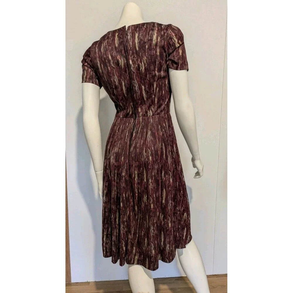 Patty Petite Vintage 50s Dress Set Jacket Fit Flare S B36 Red Flame Pleated
